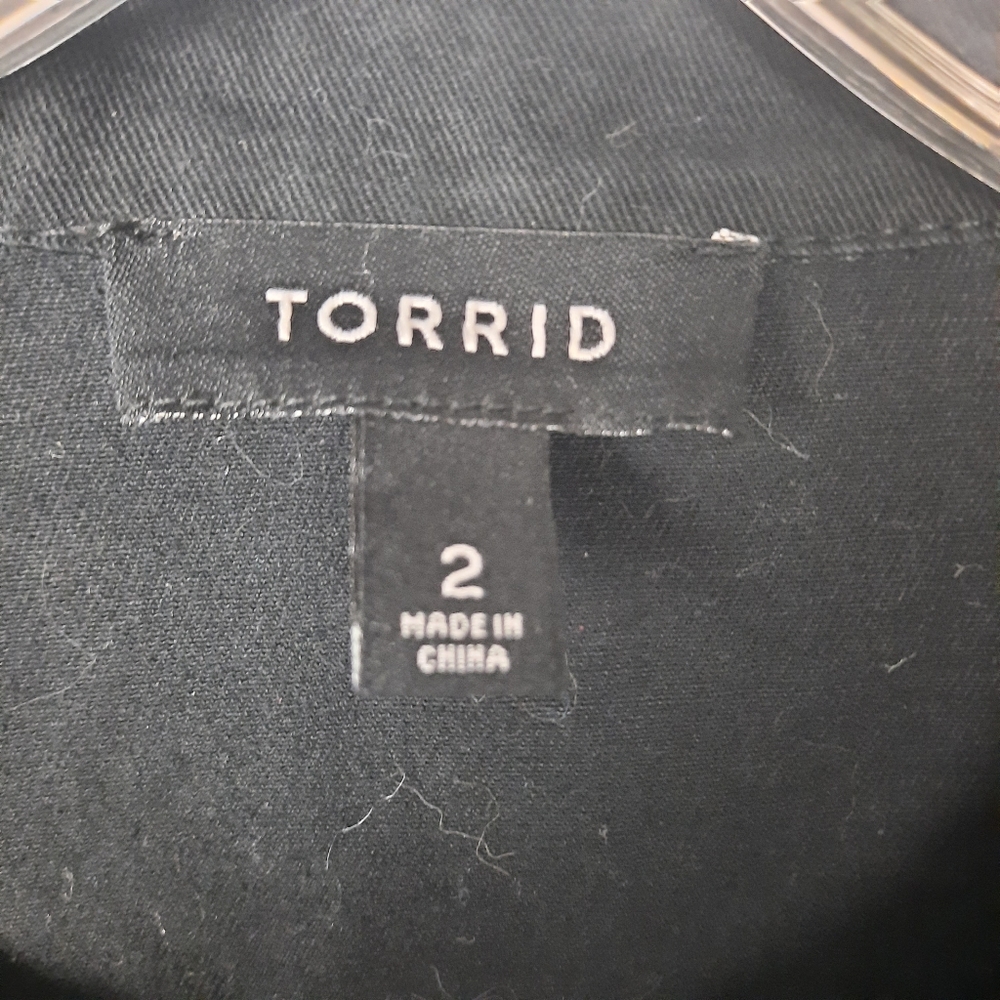 2X Torrid Black Open Front Twill Military Jacket - Picture 8 of 10